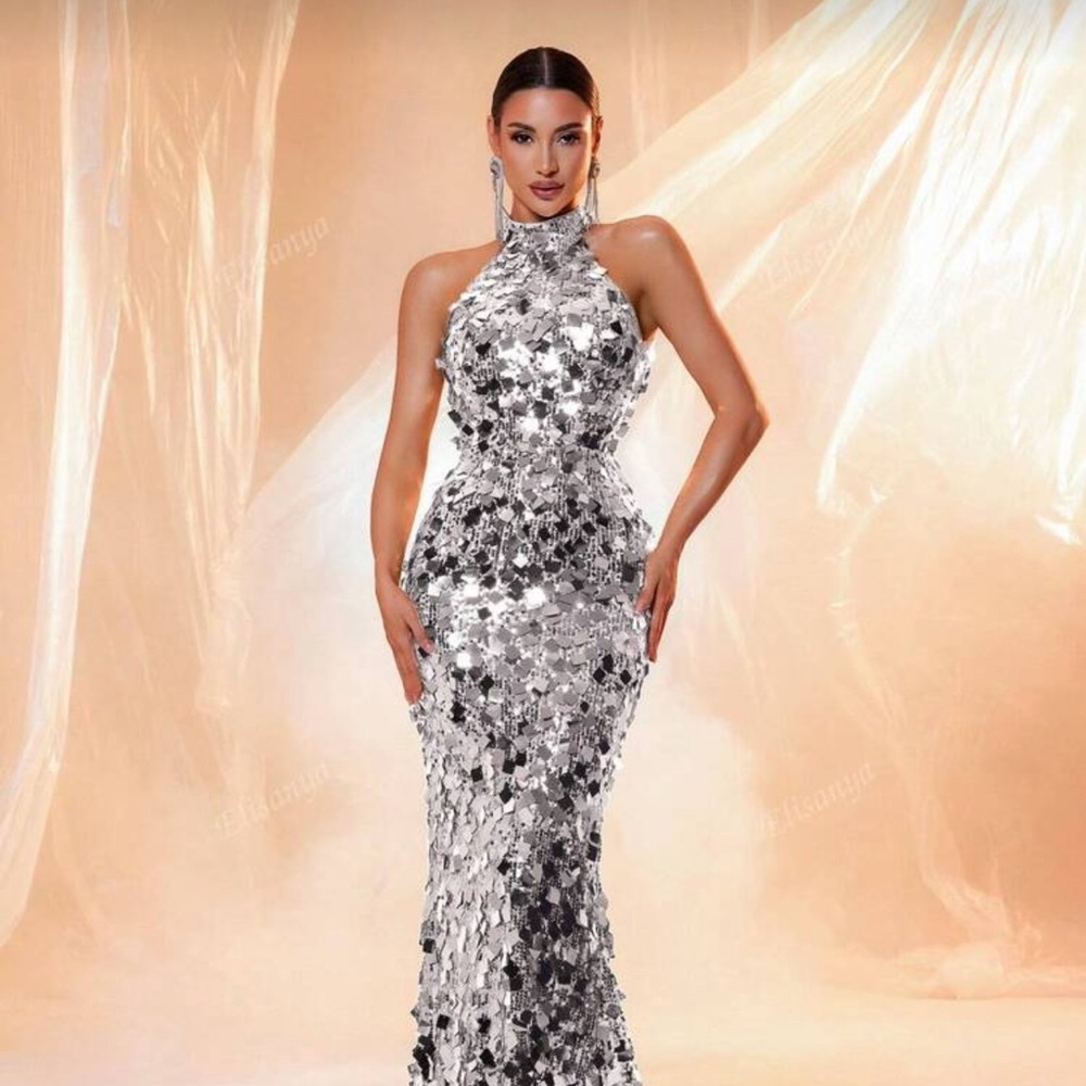 Stunning Silver Sequin Gown